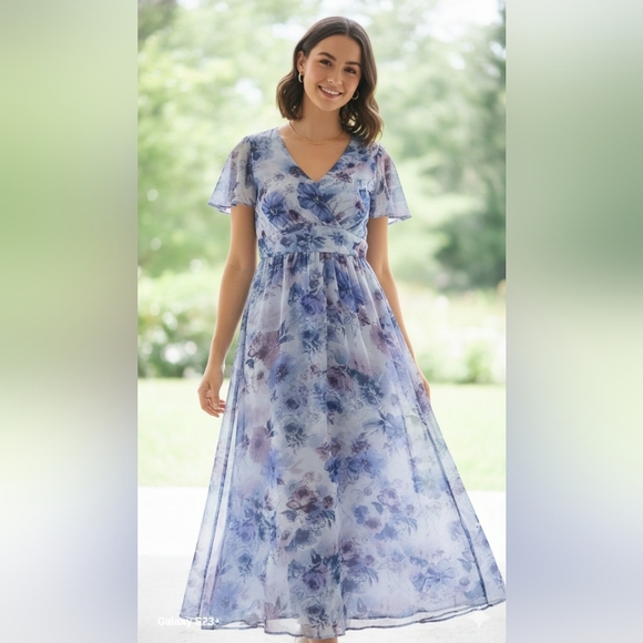 Coldwater Creek Dresses & Skirts - Floral Blue Maxi Dress